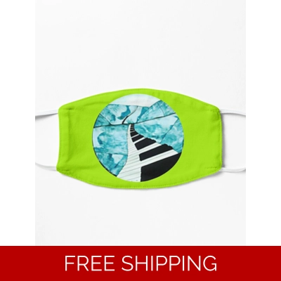 Le Studio Covid Neon Lime Green Mask Piano Window Logo Full